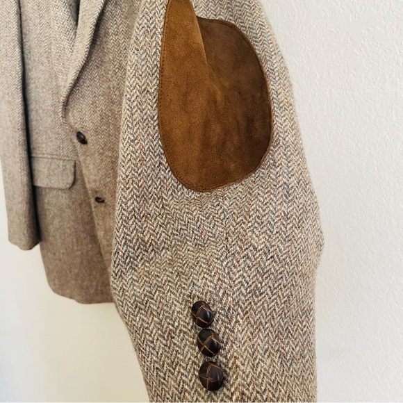 Stafford modern brown wool blazer jacket 46R double button business casual - Picture 3 of 14